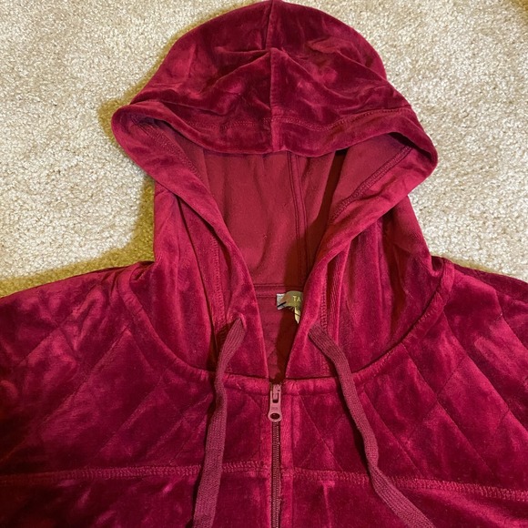 Talbots Long Sleeve‎ Velour Hoodie Red Women's Size Extra Large Womens Full Zip - Picture 4 of 9